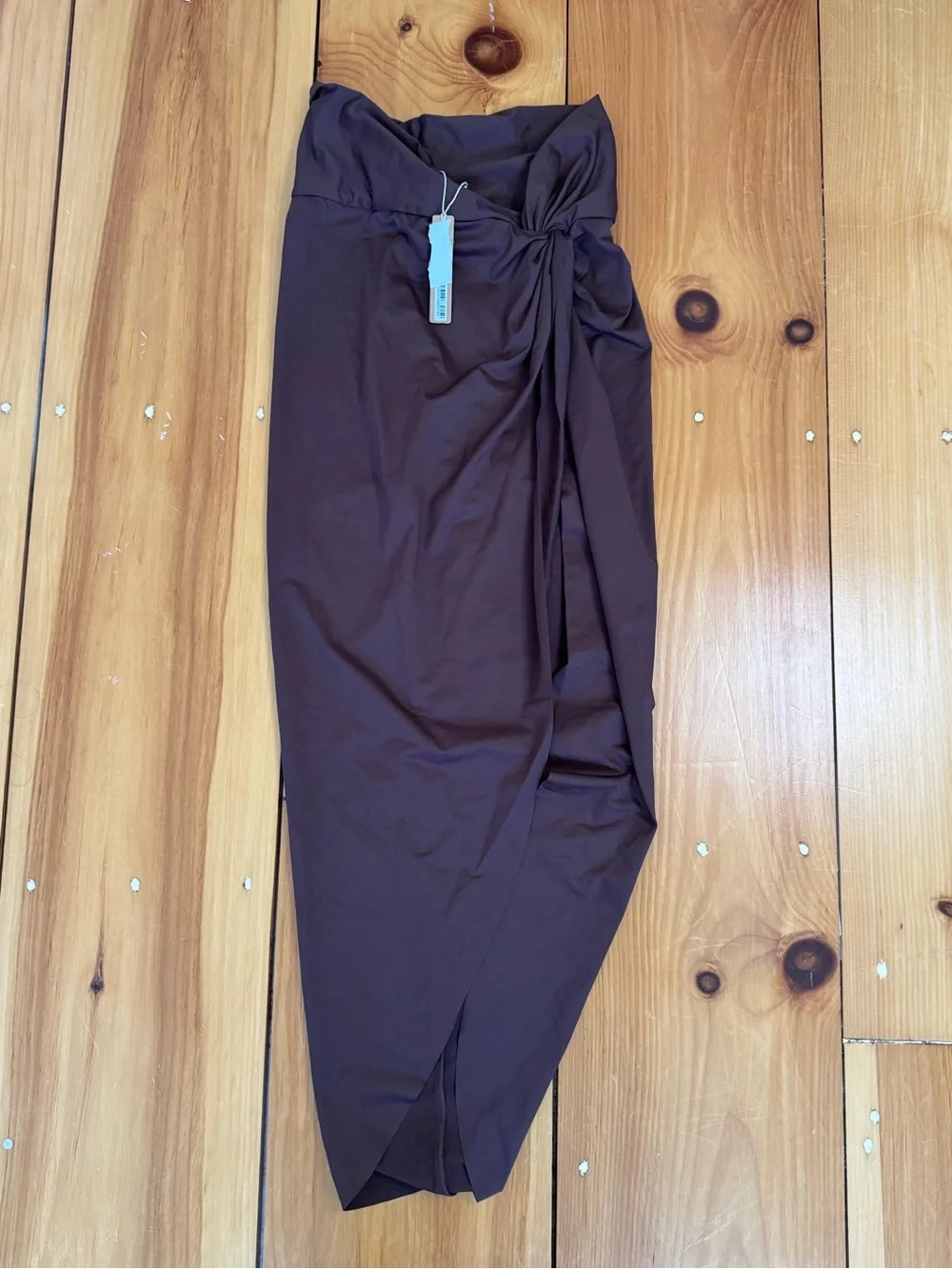 SKIMS  Signature Swim Sarong Skirt - Cocoa Size XS